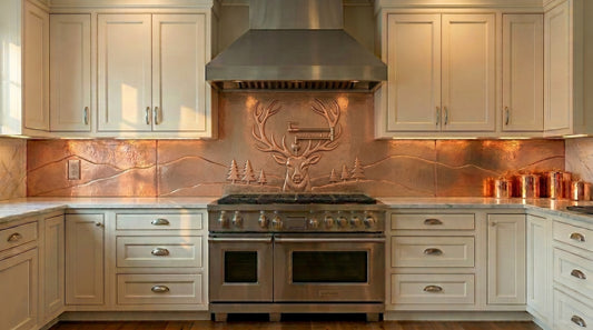 Copper Oversized Hood Backsplash