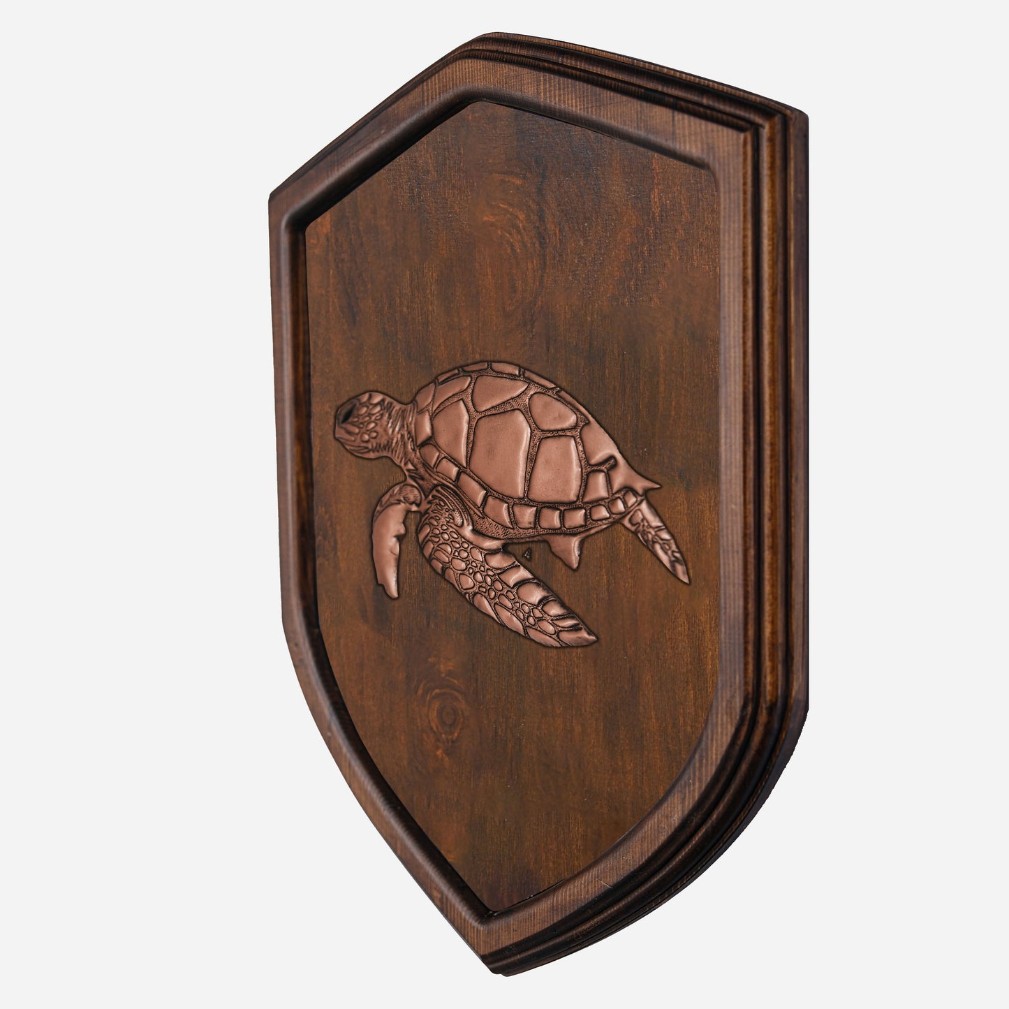 Copper Turtle on Wood Plaque
