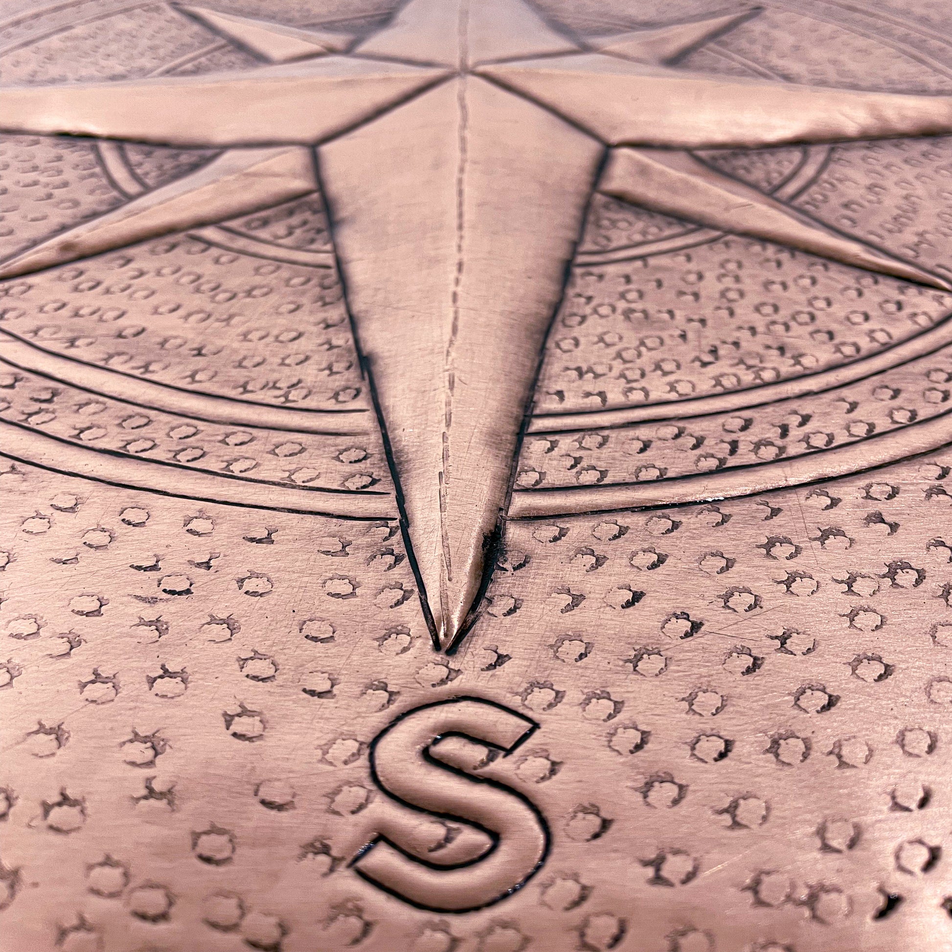 Coastal Kitchen Backsplash Tile - Copper Compass Rose - Natural Copper - Natuross