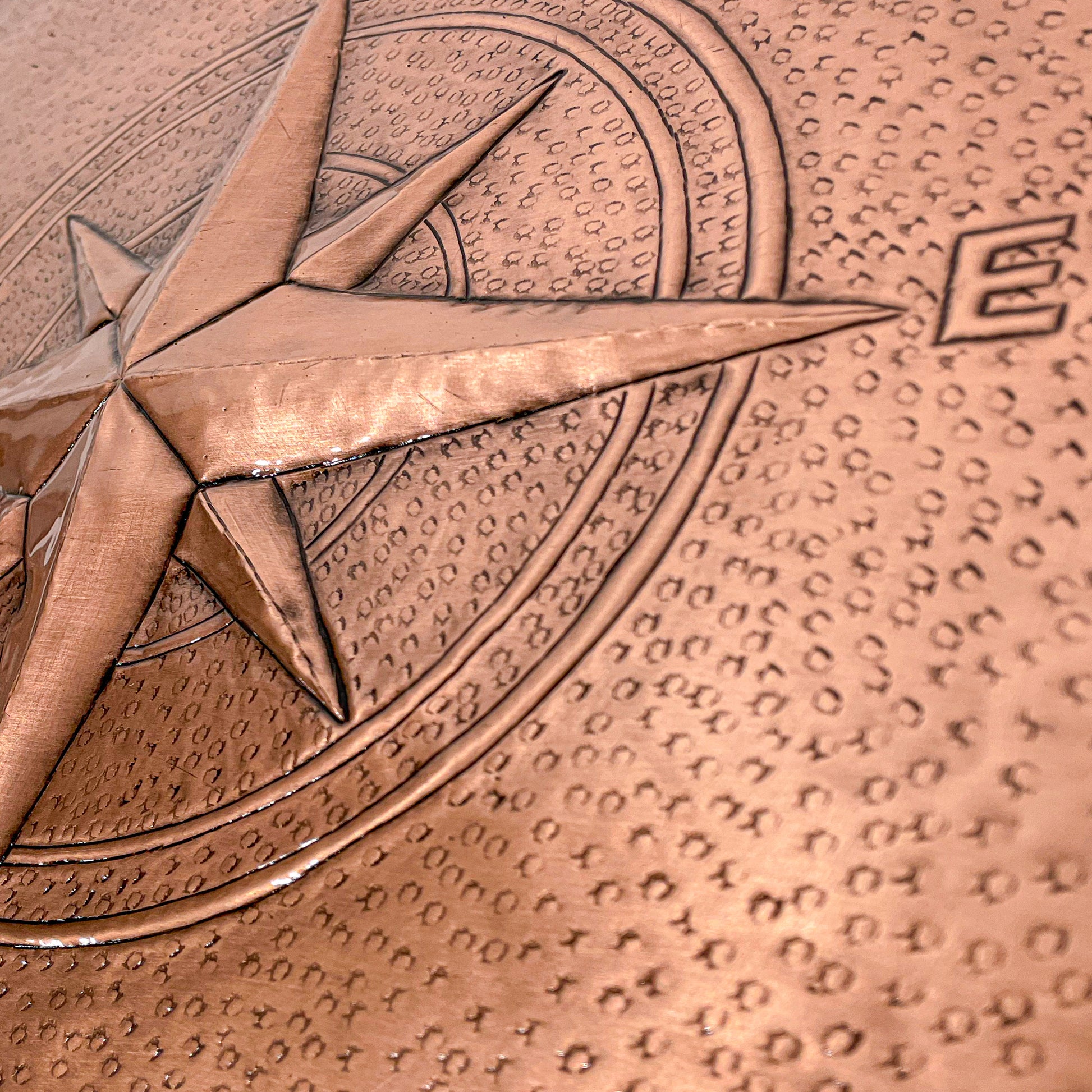 Coastal Kitchen Backsplash Tile - Copper Compass Rose - Natural Copper - Natuross