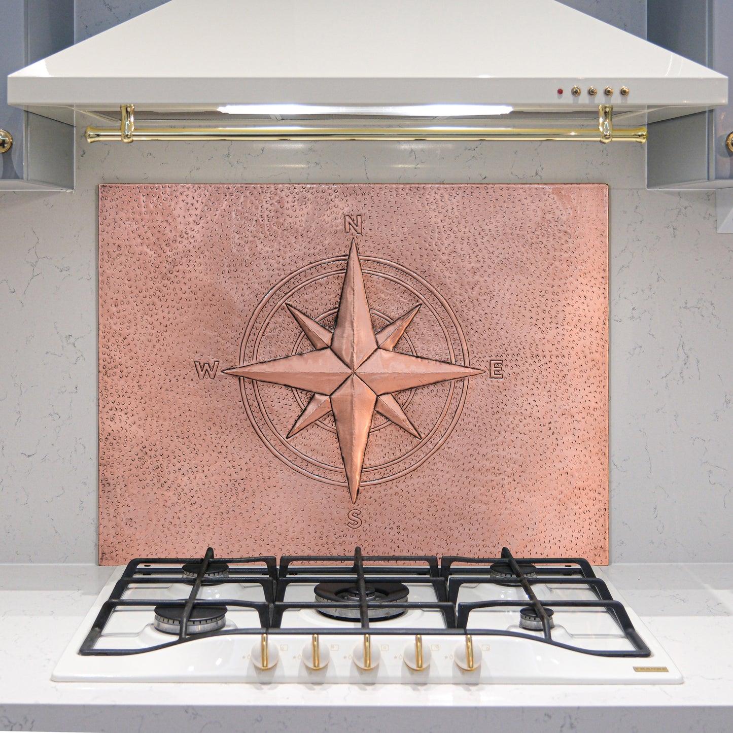 Coastal Kitchen Backsplash Tile - Copper Compass Rose - Natural Copper - Natuross
