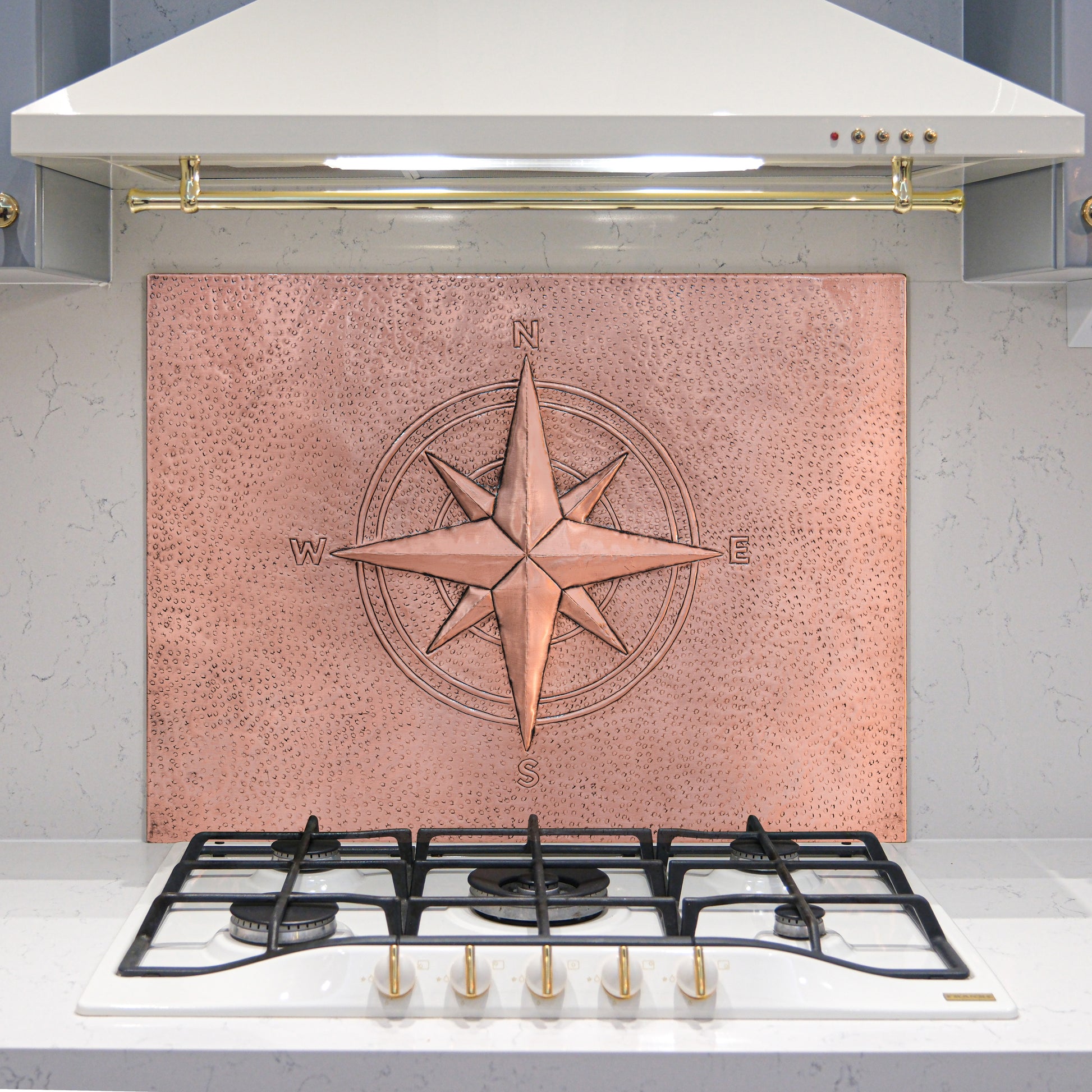 Coastal Kitchen Backsplash Tile - Copper Compass Rose - Natural Copper - Natuross