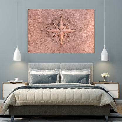 Coastal Kitchen Backsplash Tile - Copper Compass Rose - Natural Copper - Natuross