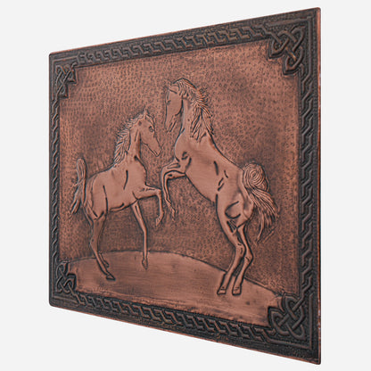 Ranch-Style Kitchen Backsplash Tile - Copper Horses - Brown Patina - Natuross