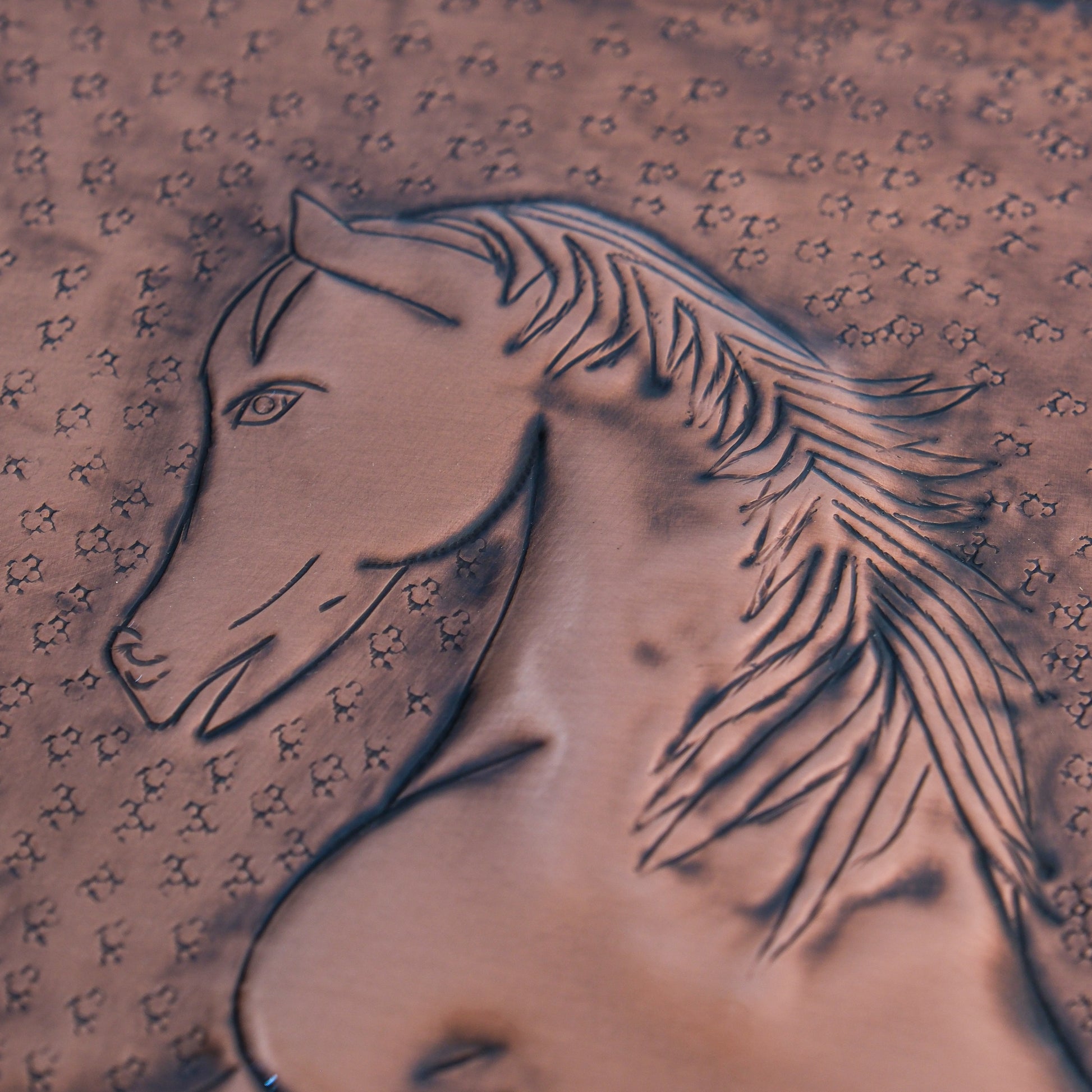Ranch-Style Kitchen Backsplash Tile - Copper Horses - Brown Patina - Natuross