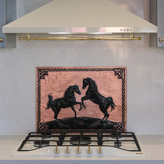 Wild Horses Copper & Black Kitchen Backsplash - Natuross