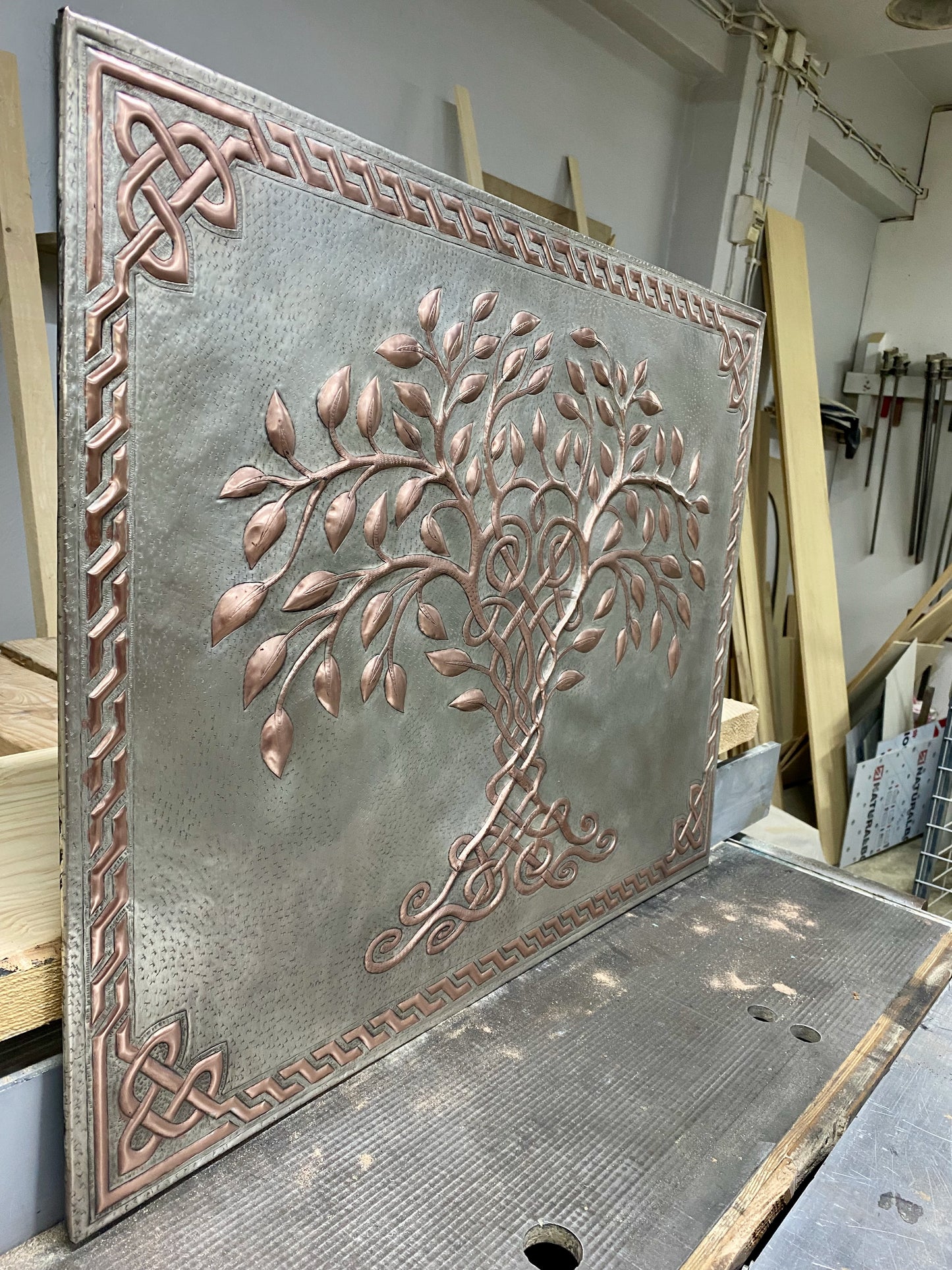 Gray & Copper Tree of Life Backsplash