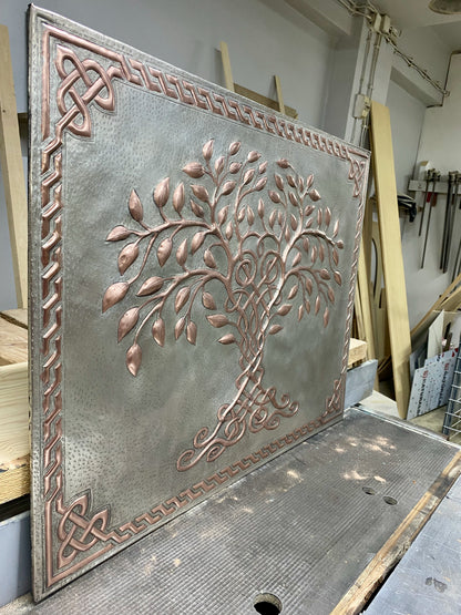 Gray & Copper Tree of Life Backsplash