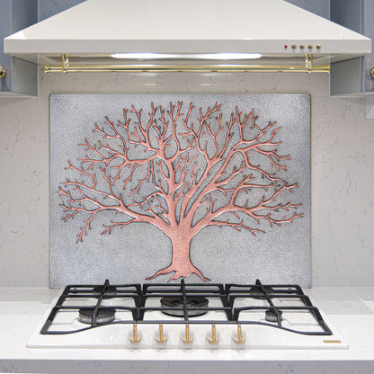 Nature-Inspired Kitchen Backsplash Tile - Copper Tree of Nature - Gray & Copper - Natuross