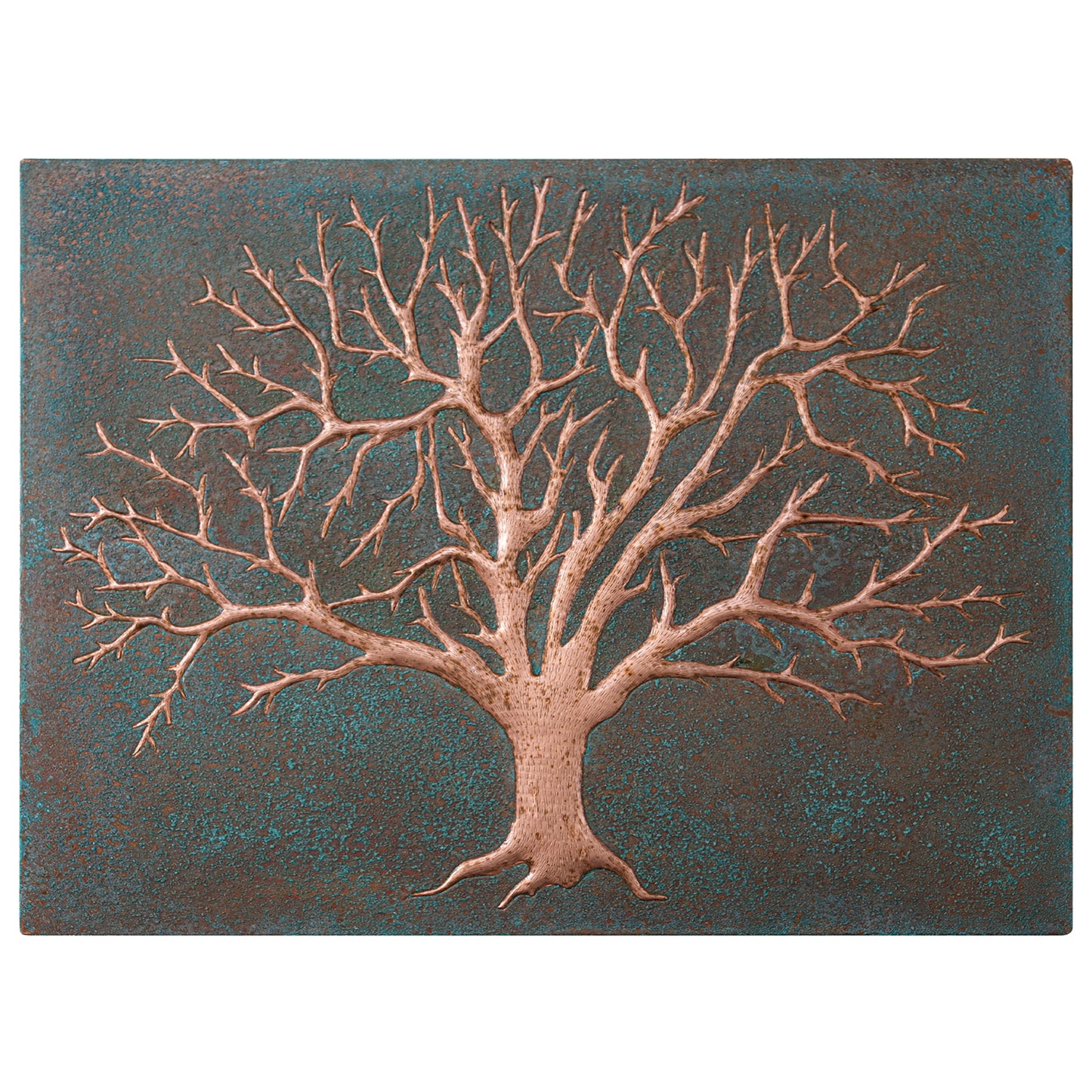 Nature-Inspired Kitchen Backsplash Tile – Copper Tree of Nature – Green Patina - Natuross