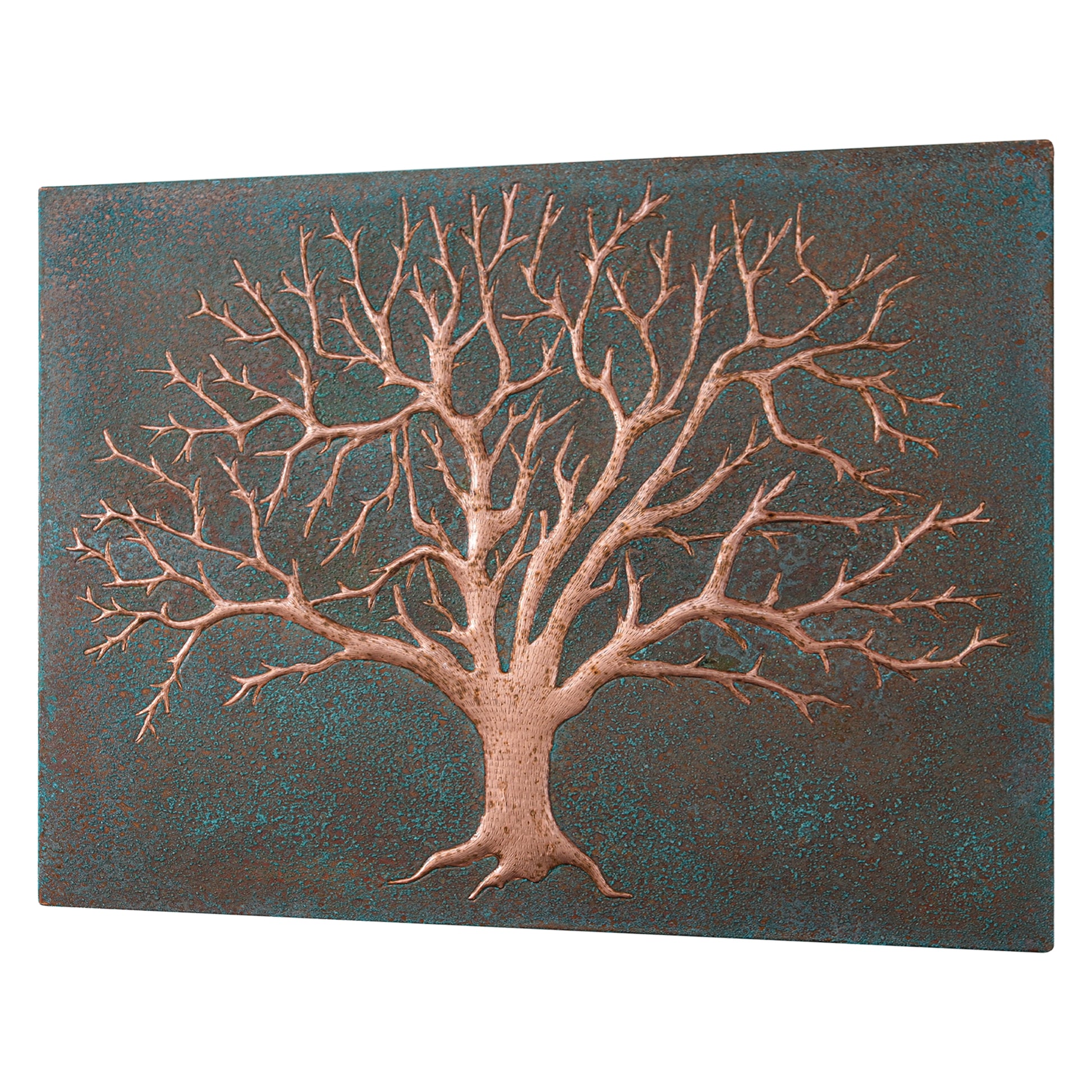 Nature-Inspired Kitchen Backsplash Tile – Copper Tree of Nature – Green Patina - Natuross