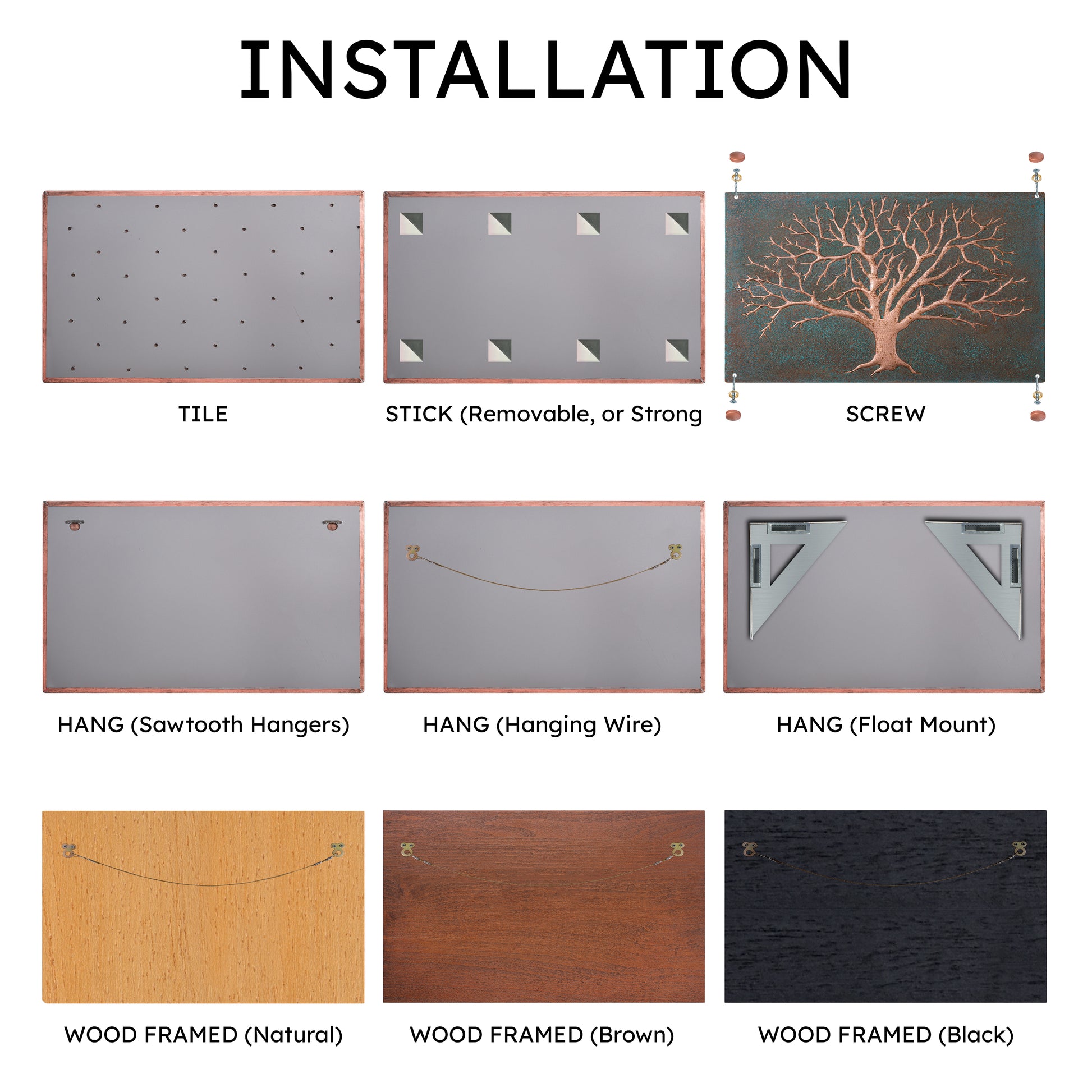 Nature-Inspired Kitchen Backsplash Tile – Copper Tree of Nature – Green Patina - Natuross