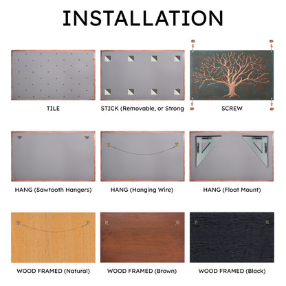 Nature-Inspired Kitchen Backsplash Tile – Copper Tree of Nature – Green Patina - Natuross