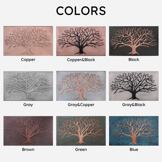 Eternal Tree Copper Backsplash in Gray & Black - Natuross