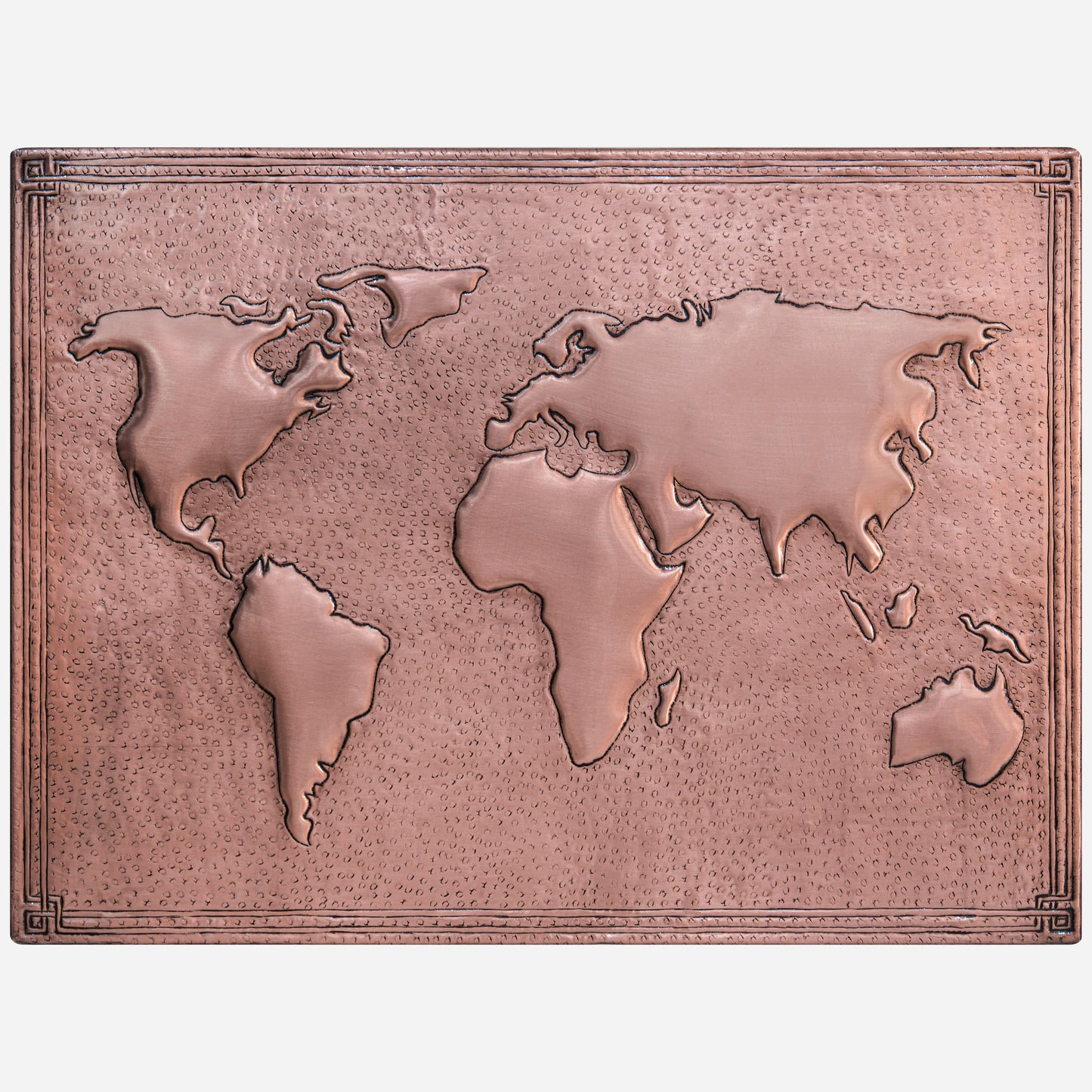 Modern Kitchen Backsplash Tile - Copper World Map - Natural Copper - Natuross