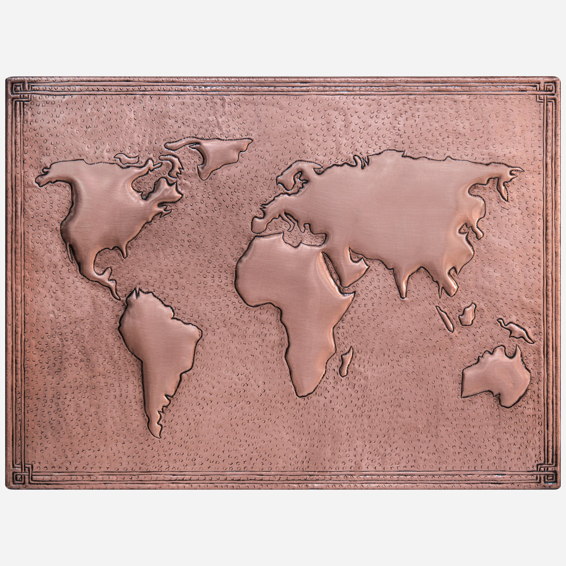 Modern Kitchen Backsplash Tile - Copper World Map - Natural Copper - Natuross