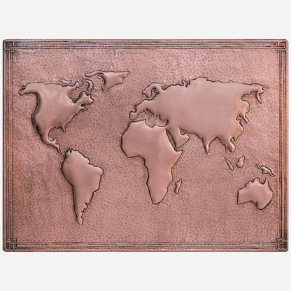 Modern Kitchen Backsplash Tile - Copper World Map - Natural Copper - Natuross
