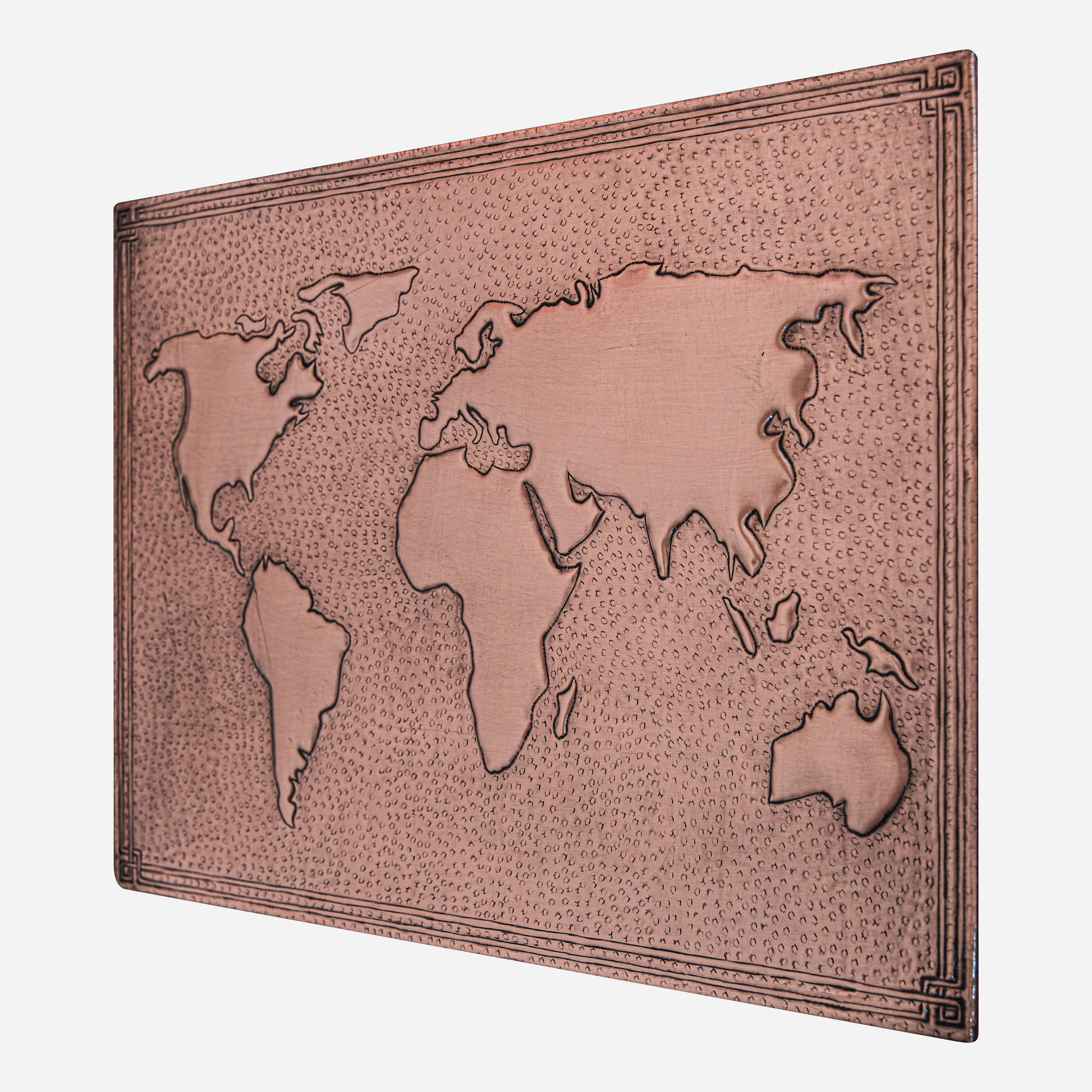 Modern Kitchen Backsplash Tile - Copper World Map - Natural Copper - Natuross