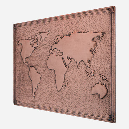 Modern Kitchen Backsplash Tile - Copper World Map - Natural Copper - Natuross