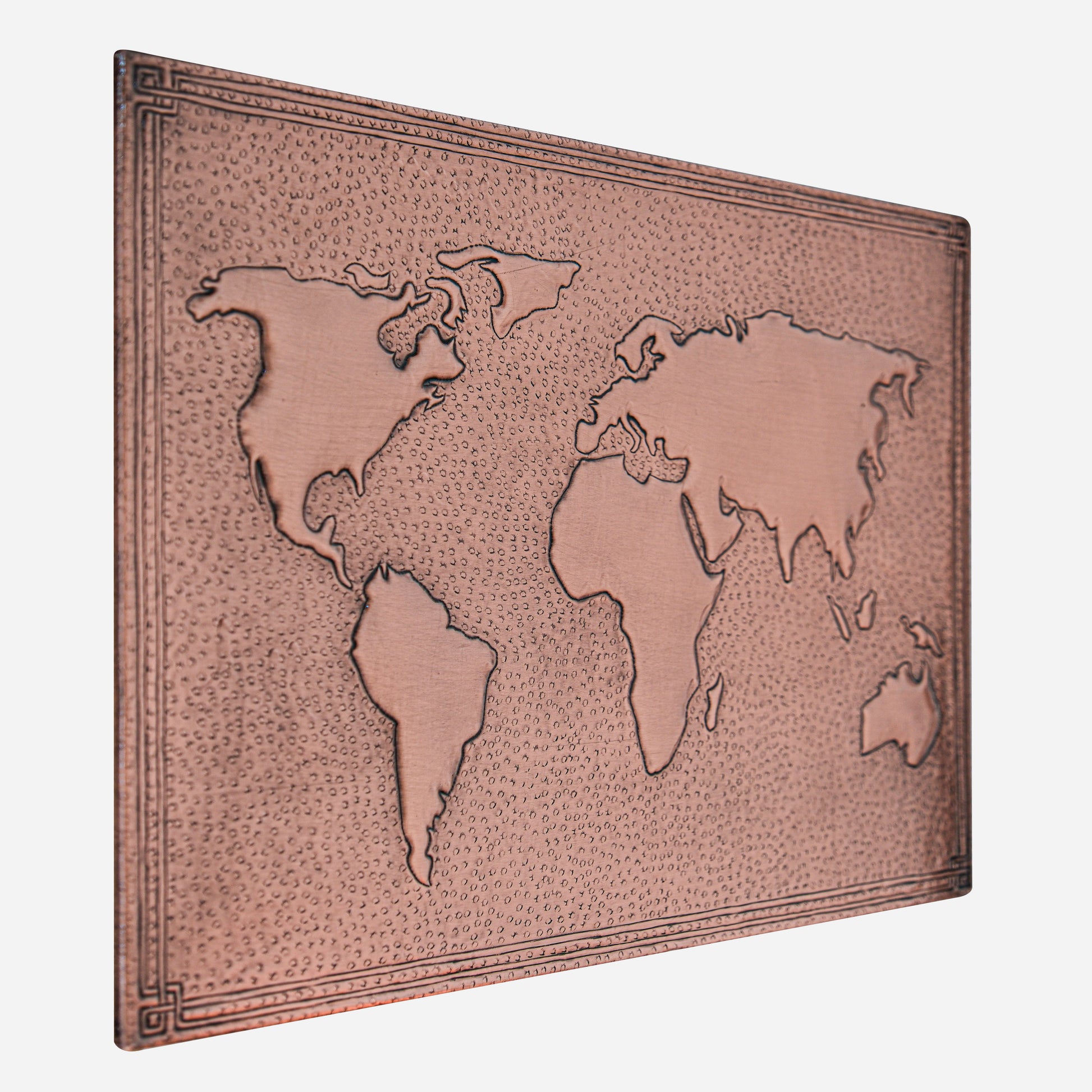 Modern Kitchen Backsplash Tile - Copper World Map - Natural Copper - Natuross