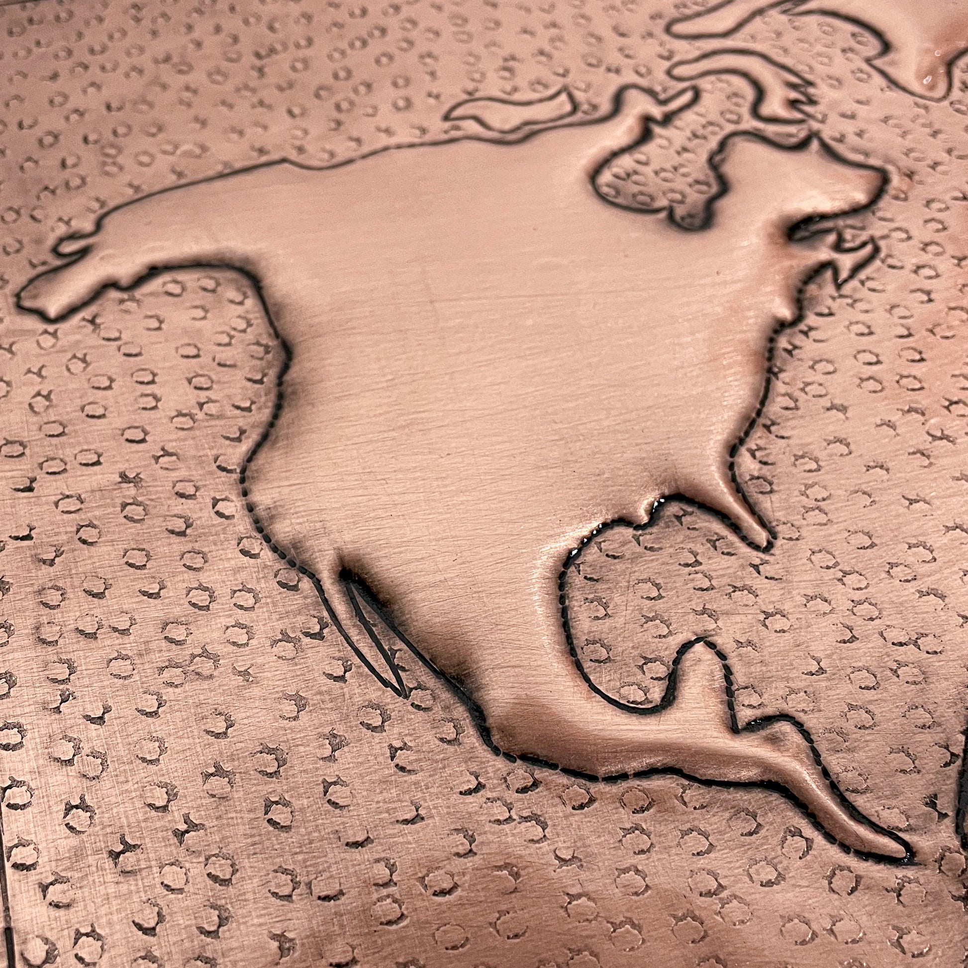 Modern Kitchen Backsplash Tile - Copper World Map - Natural Copper - Natuross
