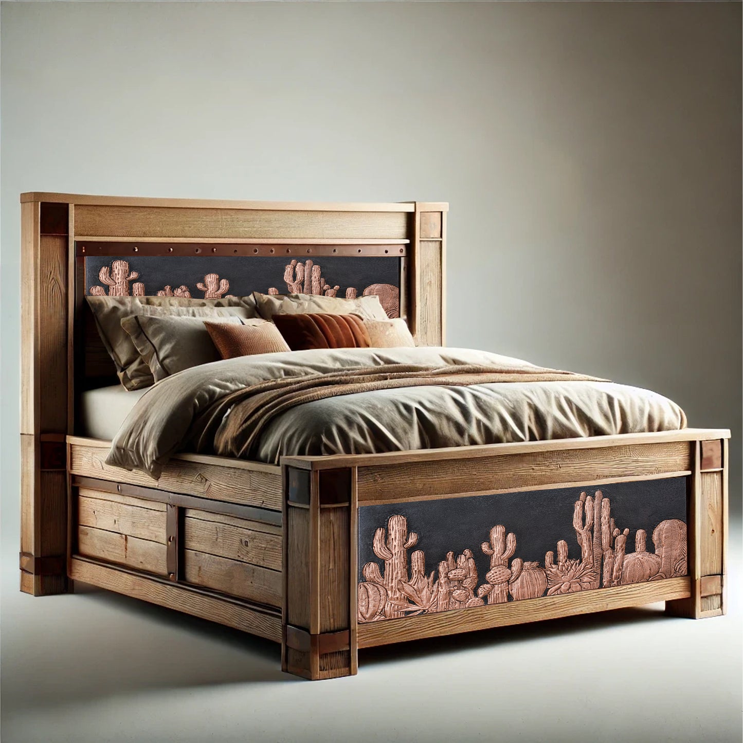 Copper Bed Headboard & Footboard Panel