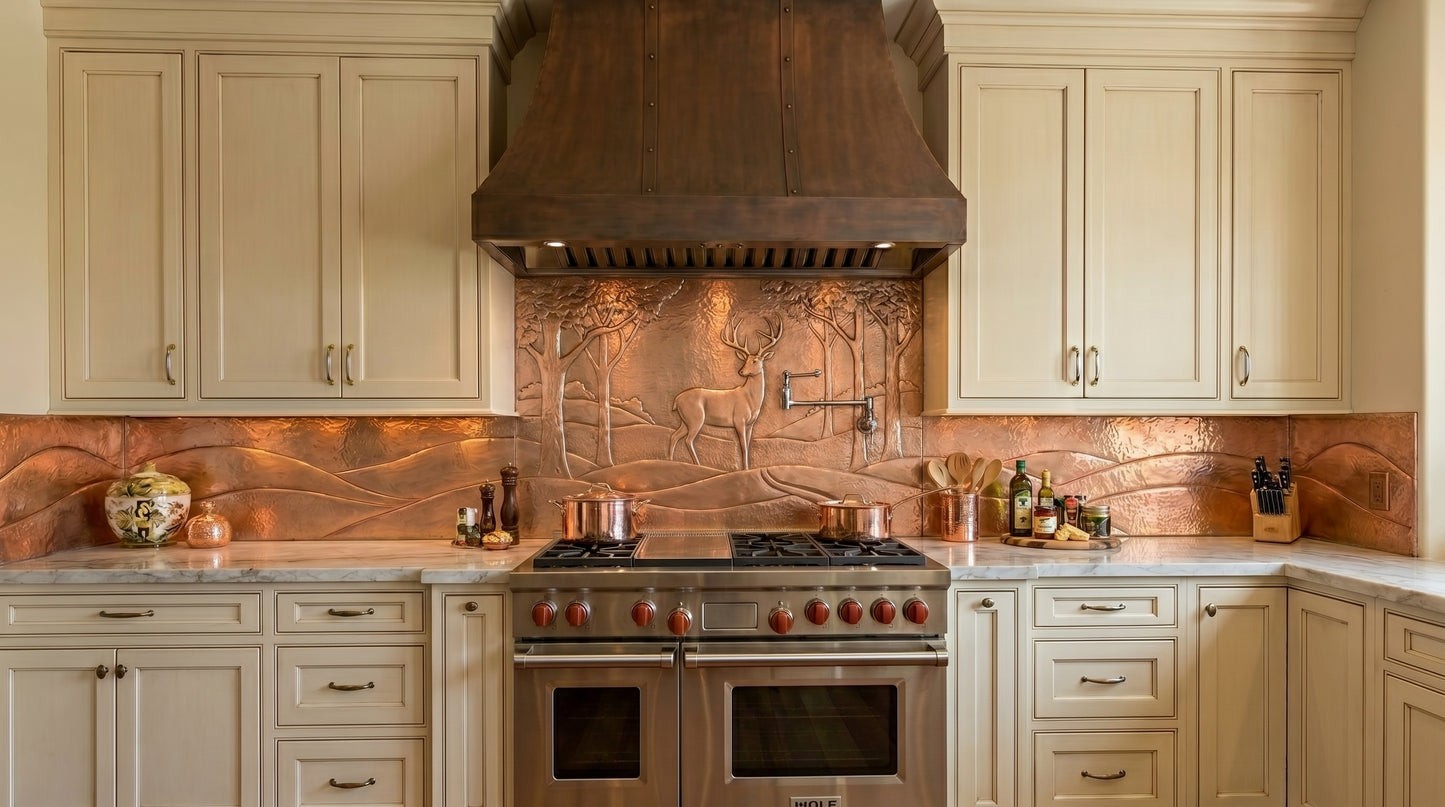 Copper Full Kitchen Backsplash Set