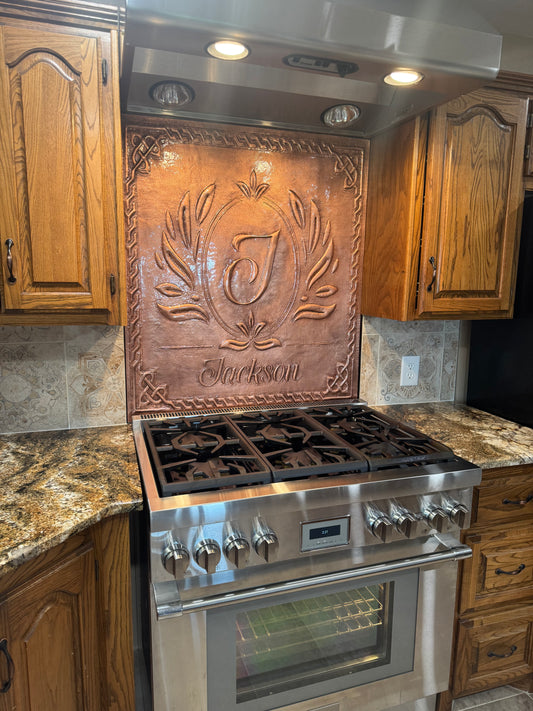 Custom Copper Kitchen Backsplash — Any Design, Any Size