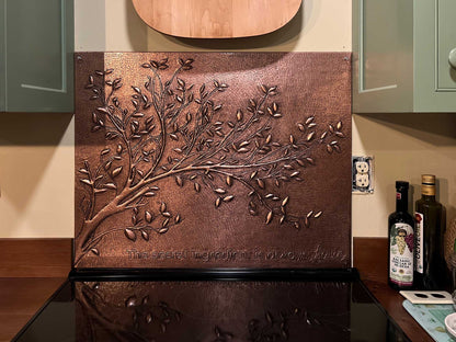Copper Tree Branches Backsplash | Handmade Rustic Copper Kitchen Wall Art - Natuross