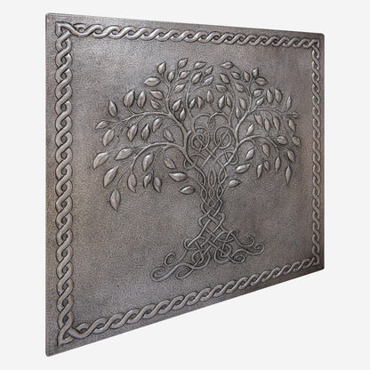 Copper Backsplash Panel (Tree of Life with Celtic Border, Silver Color)