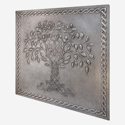 Copper Backsplash Panel (Tree of Life with Celtic Border, Silver Color)