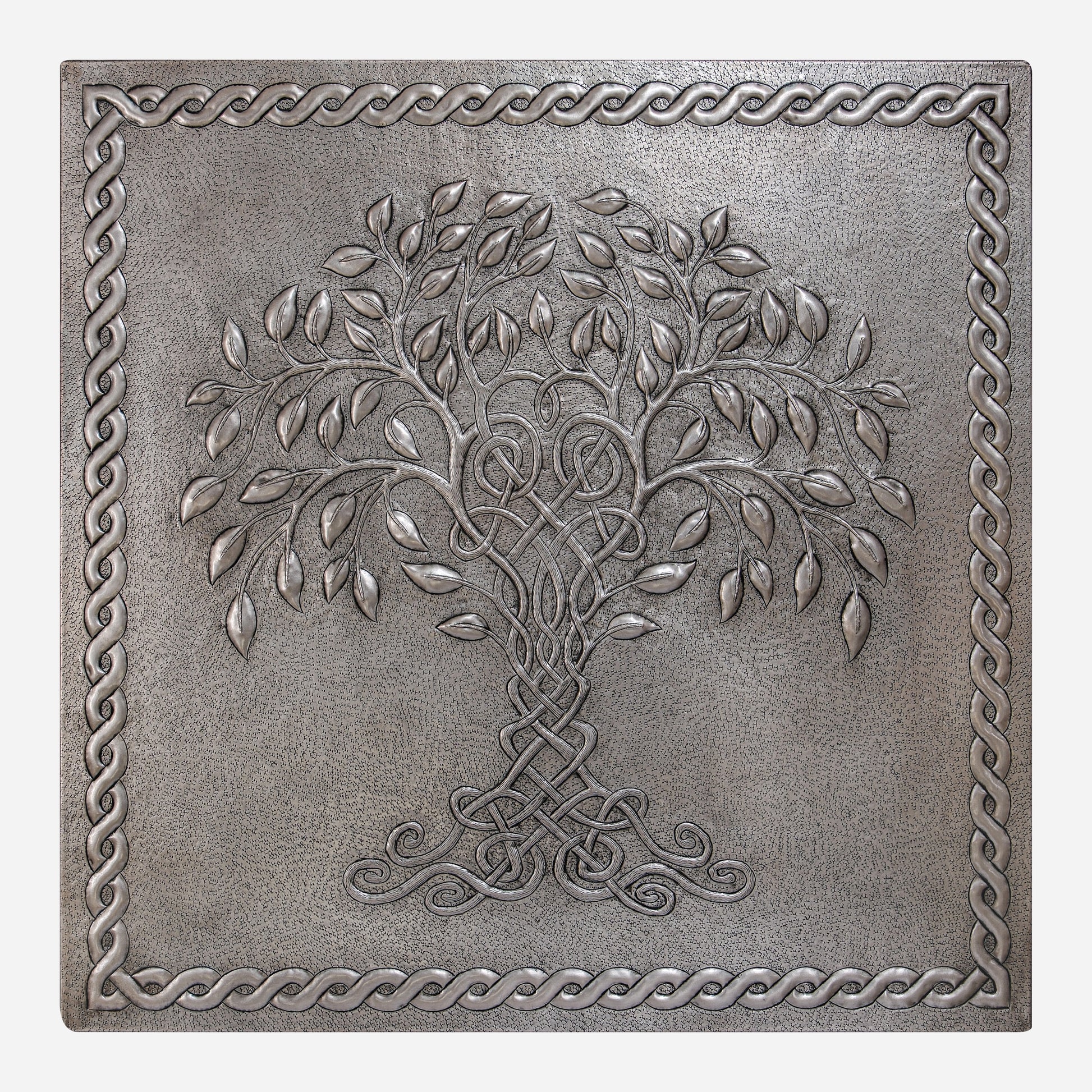 Copper Backsplash Panel (Tree of Life with Celtic Border, Silver Color)