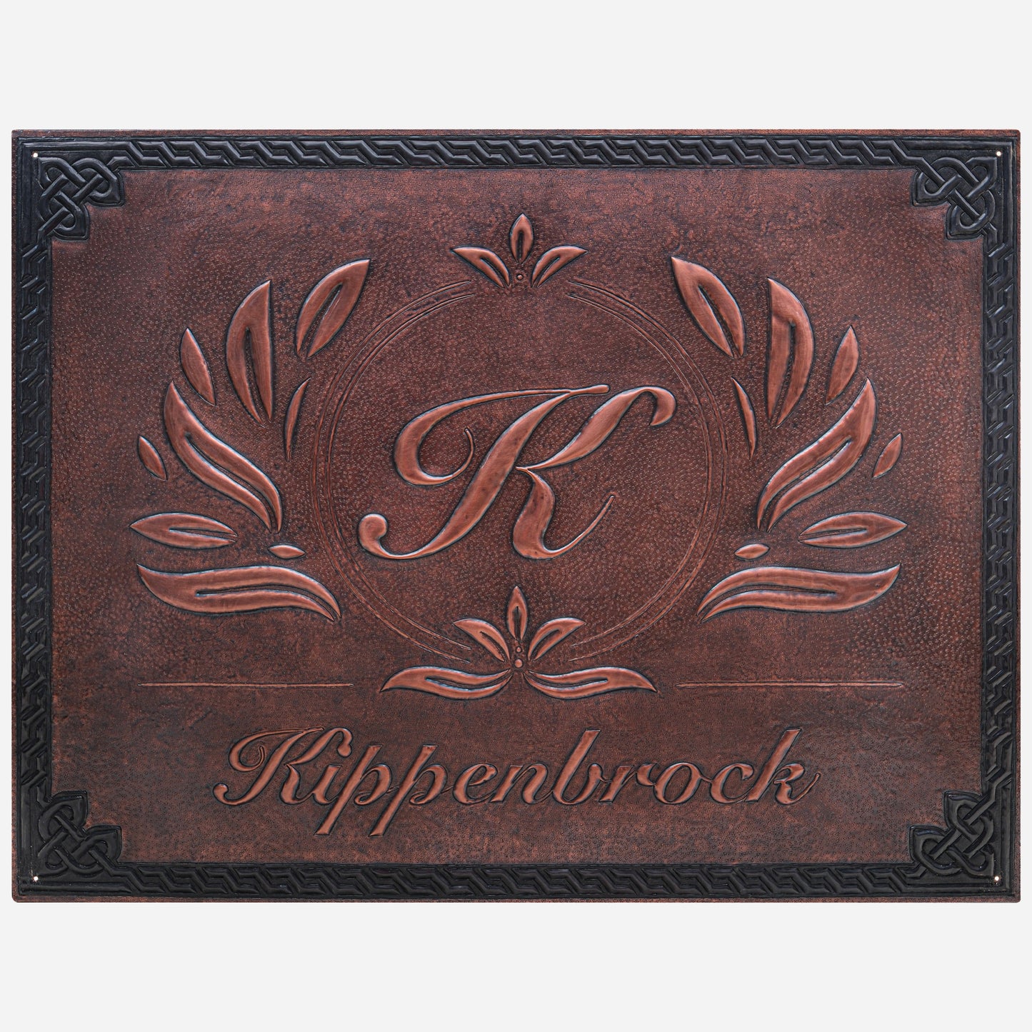 Copper Family Name and Initial Sign - Natuross