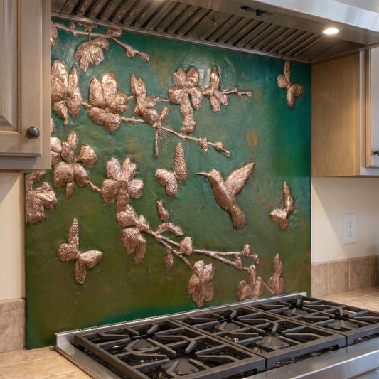 Dogwood Branches Copper Backsplash