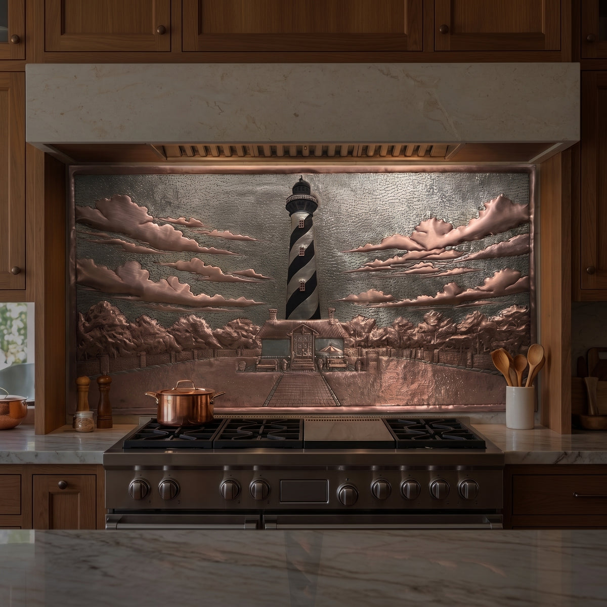 St. Augustine Lighthouse Copper Kitchen Backsplash