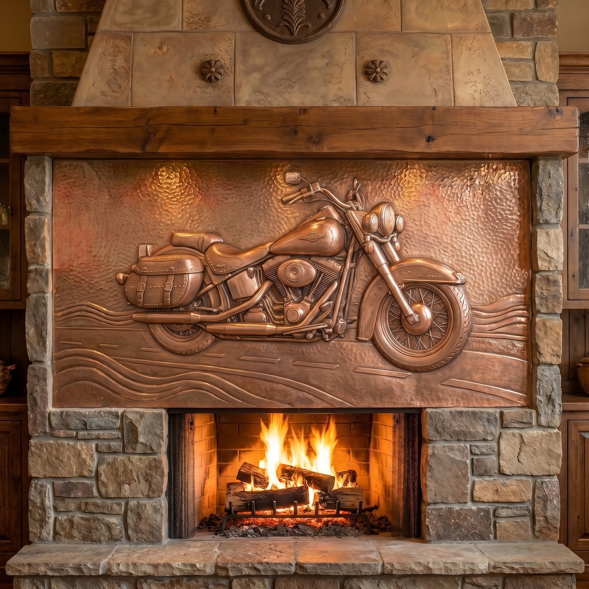 Cruiser Motorcycle Copper Panel