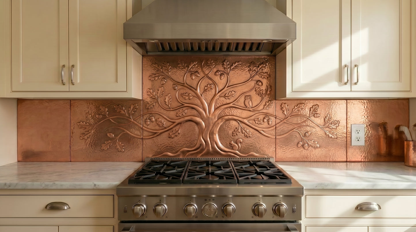 Custom Copper Kitchen Backsplash — Any Design, Any Size
