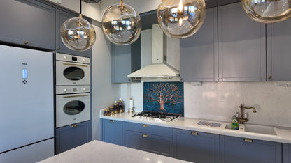Eternal Tree Copper Backsplash in Blue - Natuross