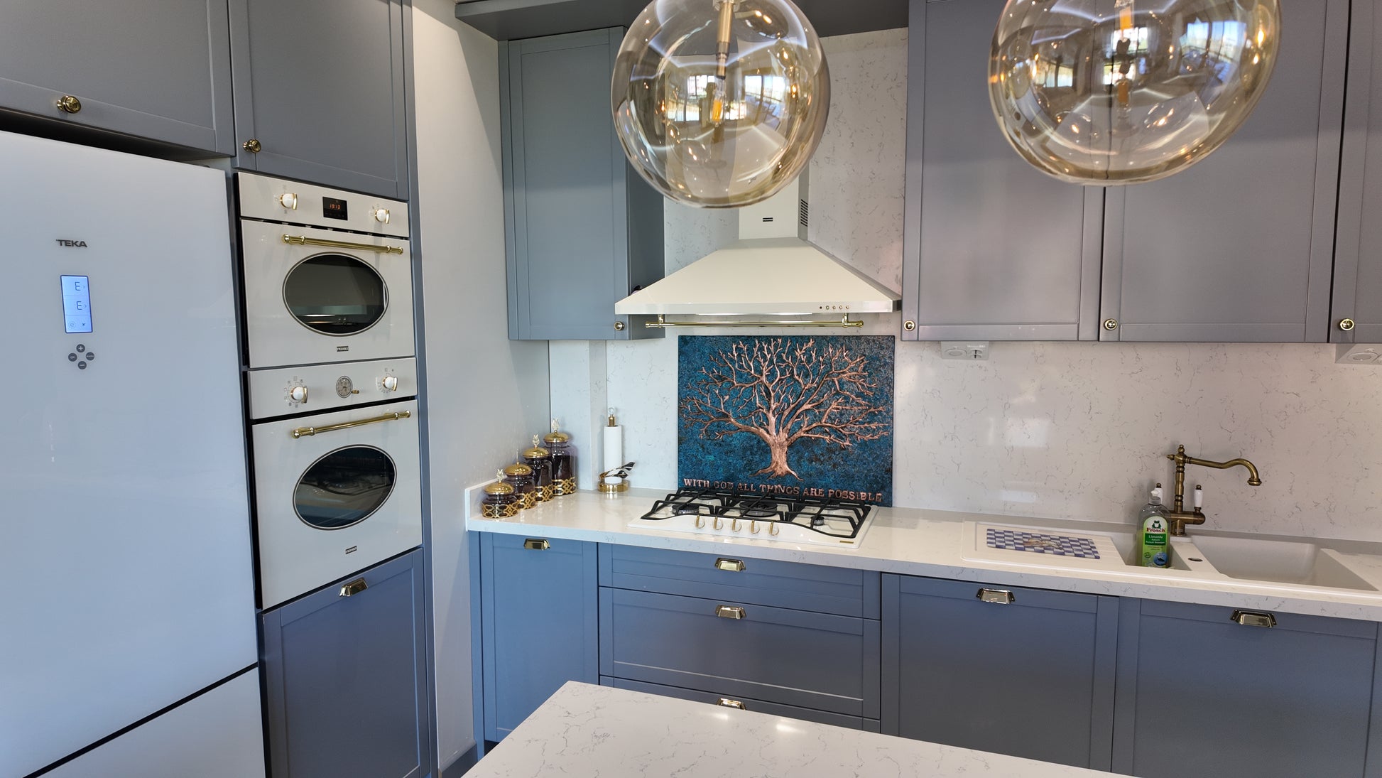 Eternal Tree Copper Backsplash in Blue - Natuross