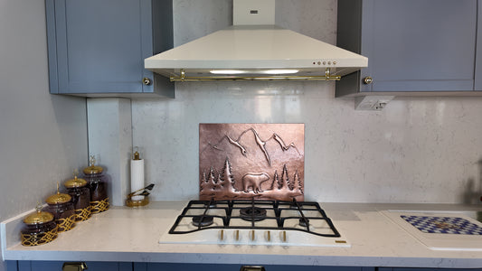 Carrelage pour crédence de cuisine bohème - Ours cuivré dans la nature - Cuivre naturel