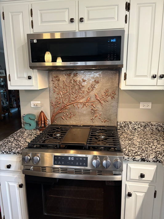 Bird Branch Copper Backsplash