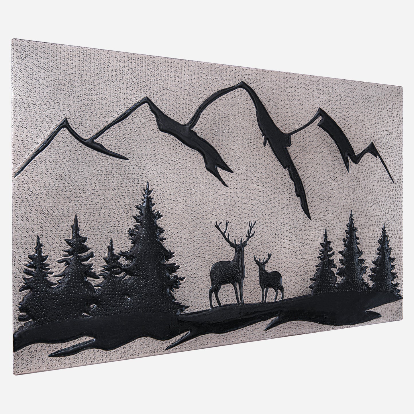Deer Scene Kitchen Backsplash Tile 18"x30" Gray&Black