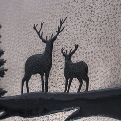 Deer Scene Kitchen Backsplash Tile 18"x30" Gray&Black - Natuross