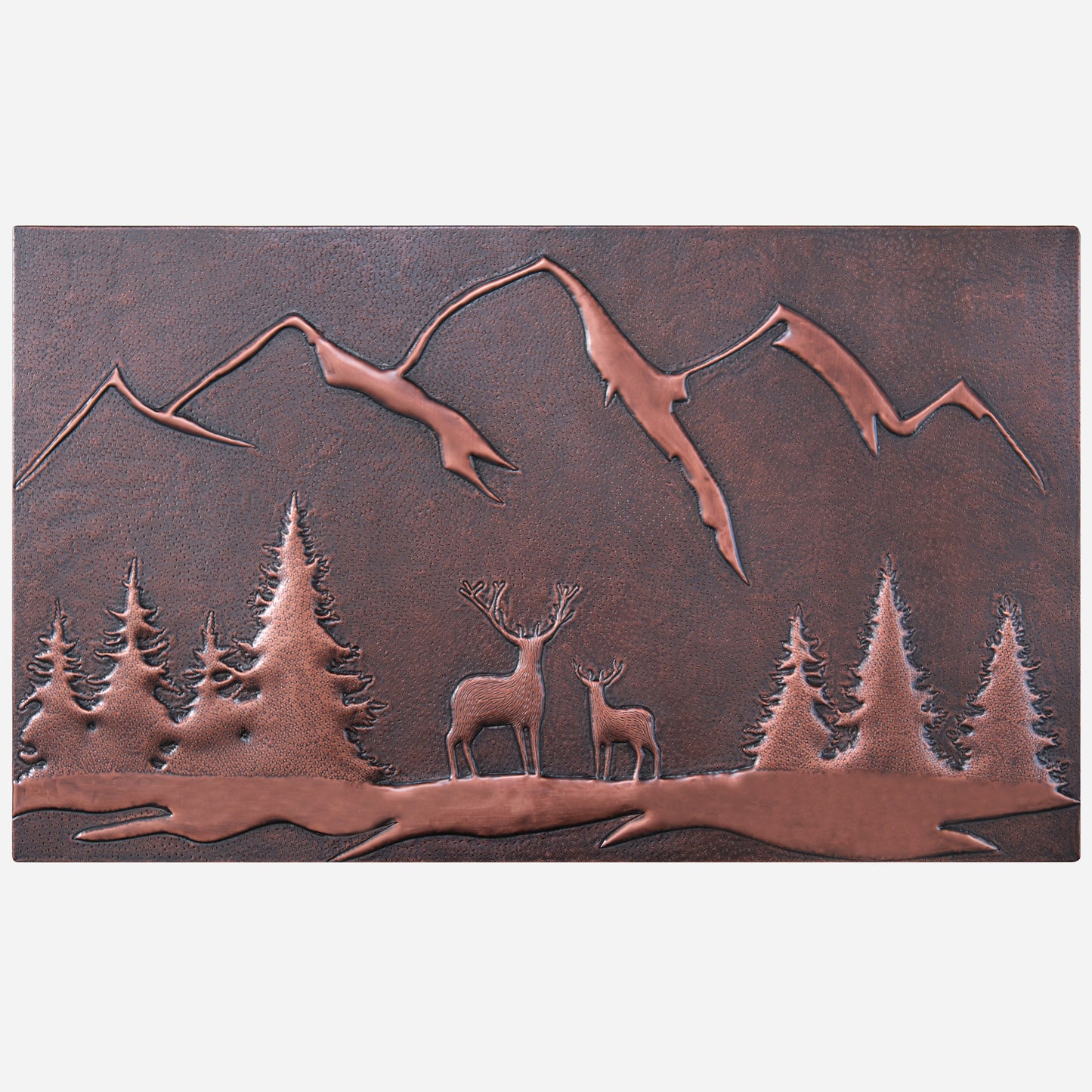 Deer Scene Kitchen Backsplash Tile 18"x30" Brown