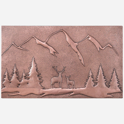 Deer Scene Kitchen Backsplash Tile 18"x30" Copper - Natuross