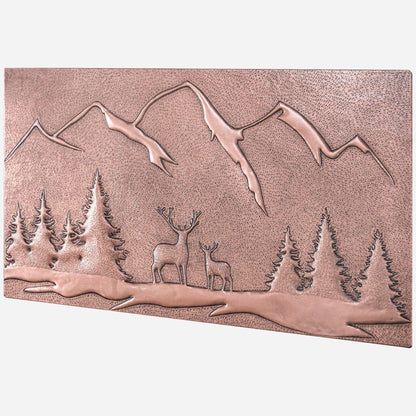 Deer Scene Kitchen Backsplash Tile 18"x30" Copper - Natuross