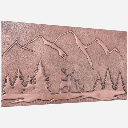 Deer Scene Kitchen Backsplash Tile 18"x30" Copper - Natuross