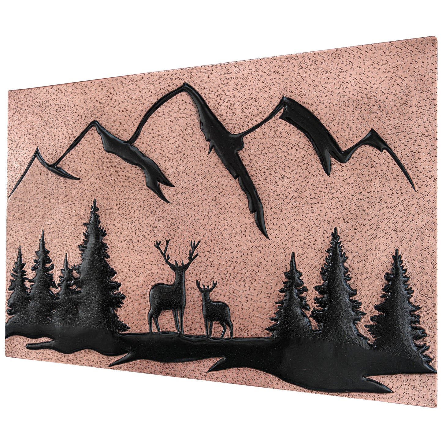 Deer Scene Kitchen Backsplash Tile 18"x30" Copper&Black