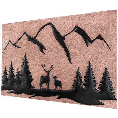 Deer Scene Kitchen Backsplash Tile 18"x30" Copper&Black - Natuross