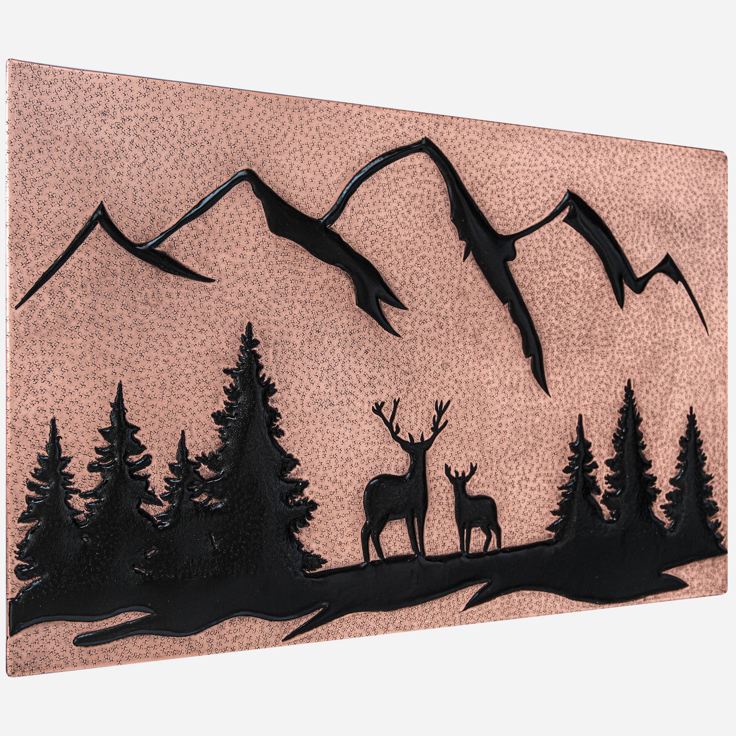 Deer Scene Kitchen Backsplash Tile 18"x30" Copper&Black